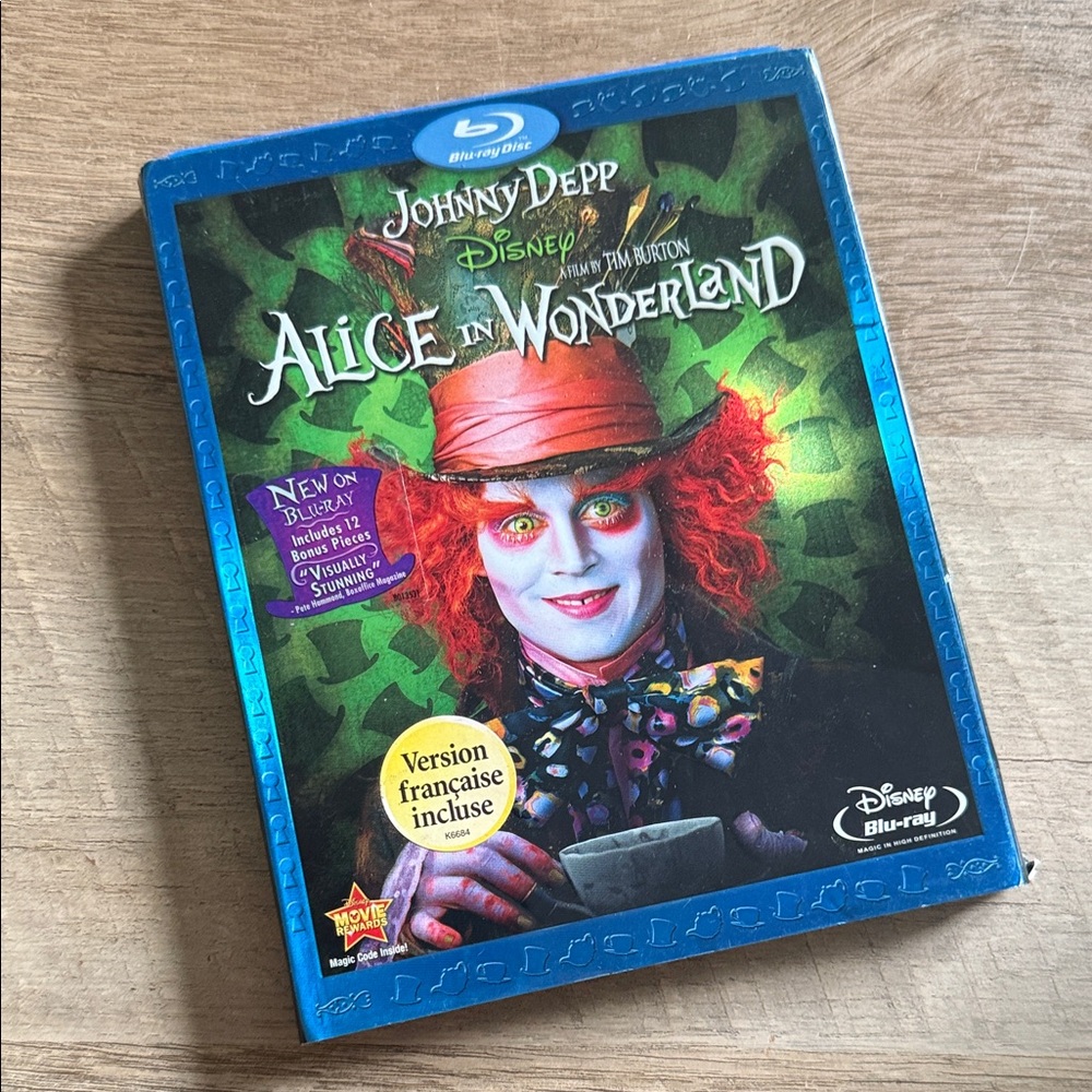 Disney Alice in Wonderland Blu-ray with Red and Blue Cover
